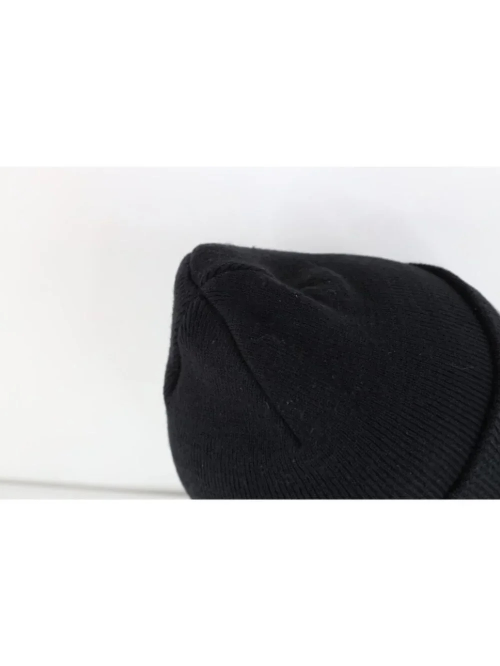 Vintage 90s Y2K Carhartt Spell Out Ribbed Knit Winter Beanie Hat Cap Black USA